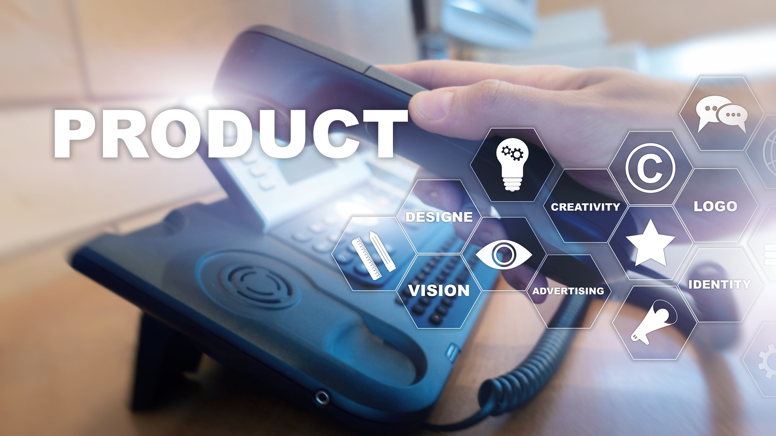 Business Product Promotion Design Concept. Double exposure background.
